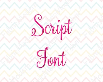 SCRIPT FONT Embroidery Font Design  two sizes  upper and lower case for each  BX  #477