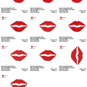 KISSING LIPS Machine Embroidery Design female lips collection womens lips kiss 10 sizes 424 image 3