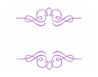 Embroidery Design  fancy ornamental flourish  monogram frame  monogram border #282