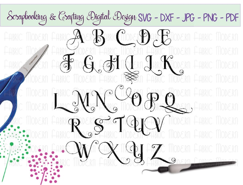 svg lettertype alfabet fancy sierletter alternatieven script | etsy