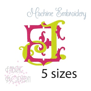 EJ JE MONOGRAM Embroidery Design Antique two letter design