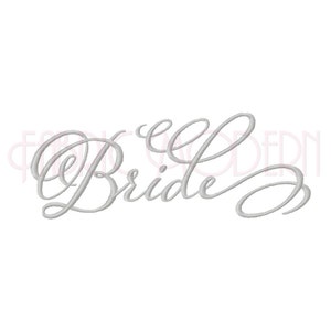 BRIDE Calligraphy Machine Embroidery Design fancy typography in multiple sizes 556 image 1