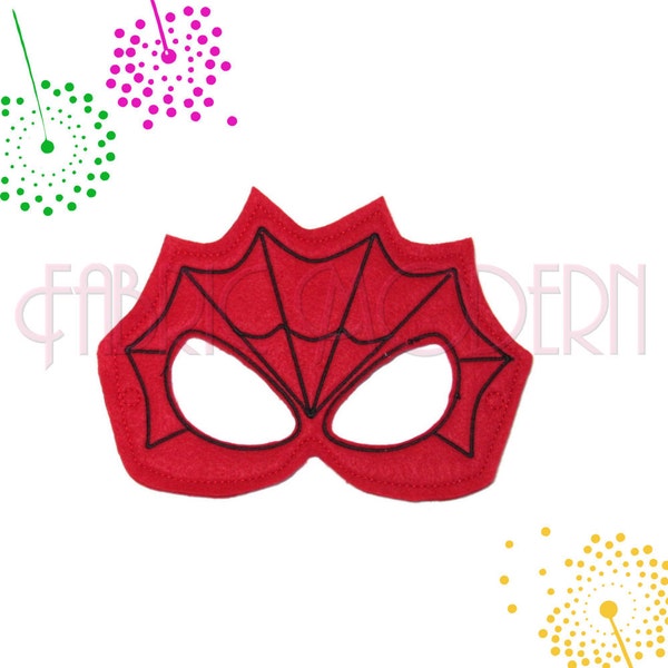Halloween Mask  superhero Machine Embroidery Design inspired by spidey ITH Spider felt mask in the hoop #234
