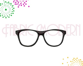 Applique&#39; Embroidery Design  Nerdy horn-rimmed eyeglasses  #206