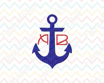 ANKER machineborduurontwerp, anker voor monogram of decoratie, #510