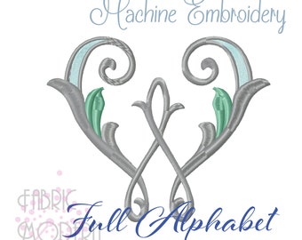 5 inch Stunning 3 color MONOGRAM Embroidery Design Alphabet #1128.5