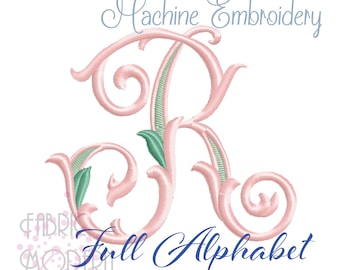 3" tall Stunning 3 color MONOGRAM Embroidery Design Alphabet #1128.3