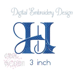 HERALDRY MONOGRAM Font Embroidery  3 inch  bx included  monogram alphabet   #768