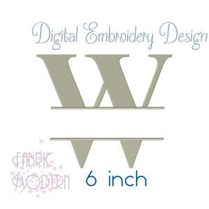 Times SPLIT MONOGRAM Embroidery Font Design 6 inch  #1118-6