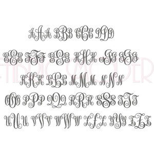 Interlocking Monogram Embroidery Font 3 Sizes 2 2.5 and 3 Inch BX ...