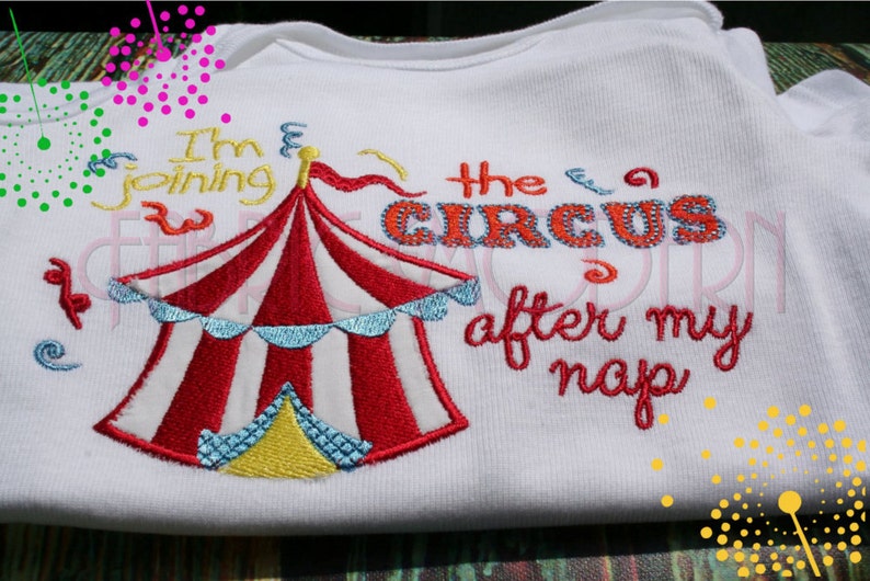 CIRCUS Machine Embroidery Design Applique' 5x7 and 6x8 Etsy