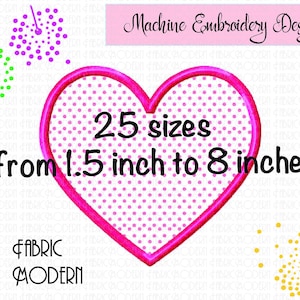 Herz Applikation Stickdatei Herz Stickdatei Stickdatei Valentine Herz Applikation Design Herz Love Applikation 25 Größen #927