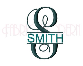 VINE SPLIT MONOGRAM Embroidery Font Design split letter name frame 3 and 4 inch  All letters includes bx #537