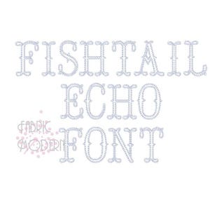 1.5 inch Fishtail Echo handstitch bold western block Machine Embroidery Font Monogram #942