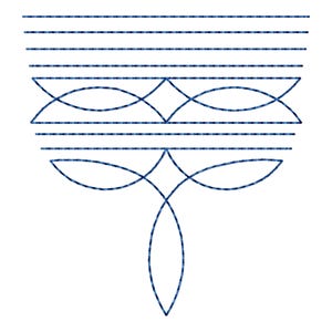 Western Cowboy Boot Toe Stitch Pattern Machine Embroidery Design - 6 Sizes  #1270