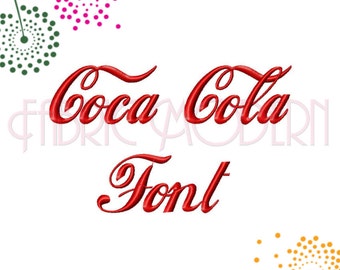 COLA FONT  Spencerian script  Embroidery Design  embroidery fonts 1  1.5 and 2 inch  upper and lower case and numbers for each  #559s