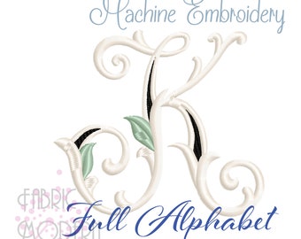 4 inch Stunning 3 color MONOGRAM Embroidery Design Alphabet #1128.4