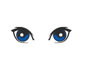 Machine Embroidery Design   Lovely Eyes  left and right plus both  two sizes