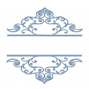 MONOGRAM NAME FRAME Machine Embroidery Design flourish border multiple sizes #650