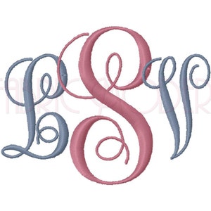 small INTERLOCKING VINE MONOGRAM Font Embroidery Font Small  1  1.5 & 2 inch  bx  Small size monogram alphabet  #526