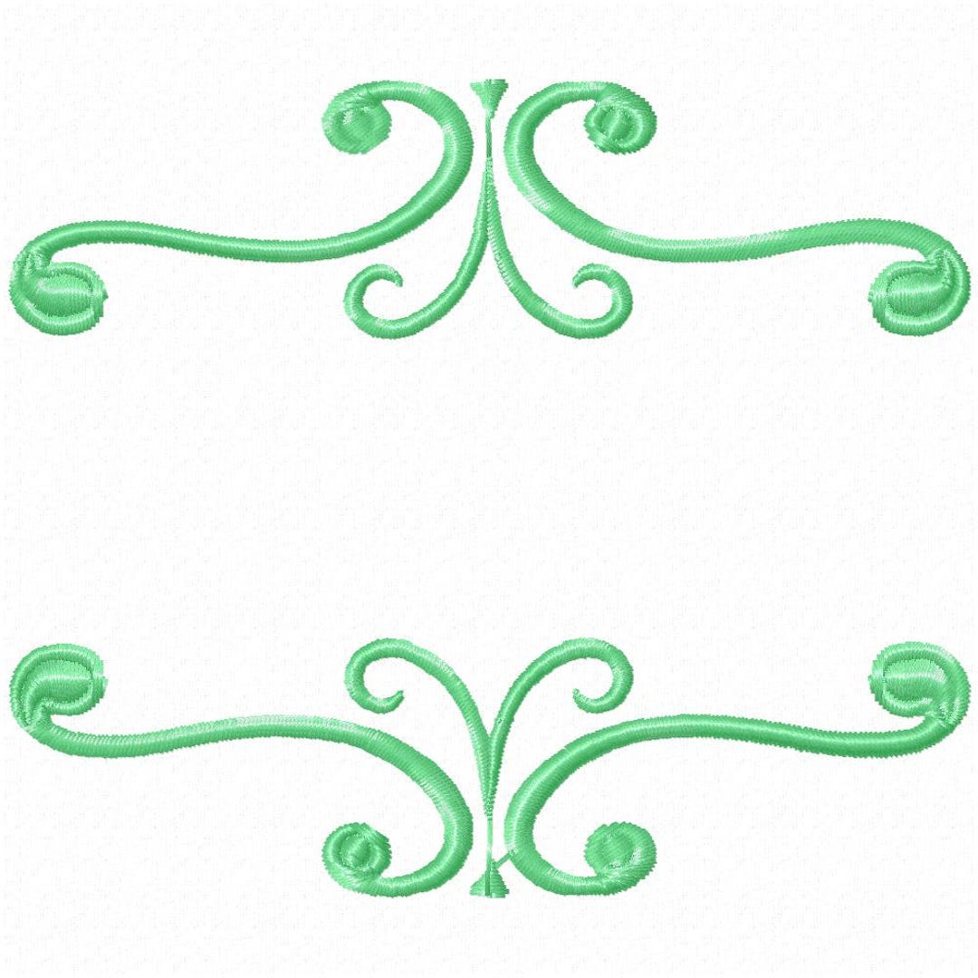 Monogram Border Embroidery Design Fancy Flourish Split Monogram Design ...