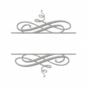 SPLIT MONOGRAMM RAHMEN Maschinenstickerei, verschiedene Größen #444