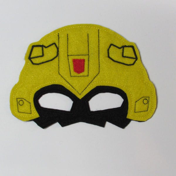Diseño de bordado a máquina de máscara de Halloween inspirada en un abejorro, en bastidor #244