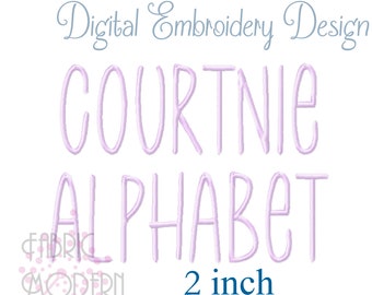 2 inch Courtnie Machine Embroidery Font  Design #1115-2