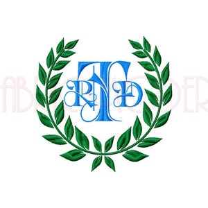 LAUREL WREATH FRAME Machine Embroidery Design   monogram frame or border  7 sizes   #519