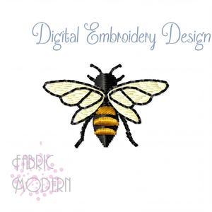 Little Bee Machine Embroidery Design: Honey Bumblebee Motif, Digital Download | Multi-Format, 1 Inch Size | Instant Use #1082