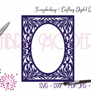 Oval PHOTO MAT frame  Crafting design file  for cutting and printing  svg  dxf   pdf  png  jpg #C115