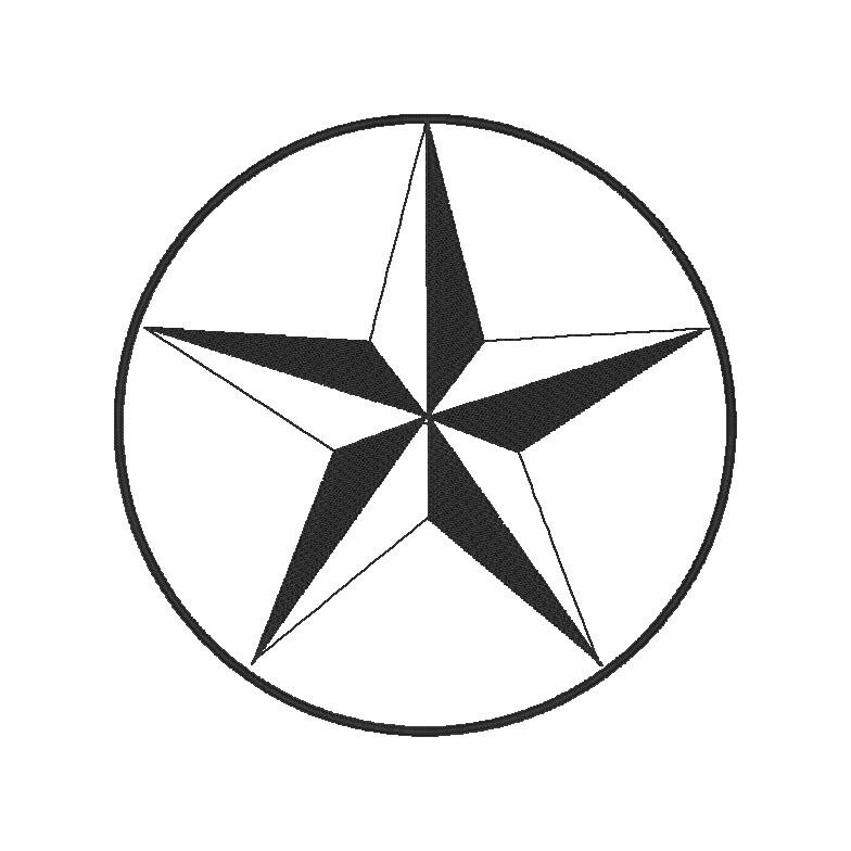 Texas One Color Machine Embroidery Design Texas Star Collection Two Color and One Color ...