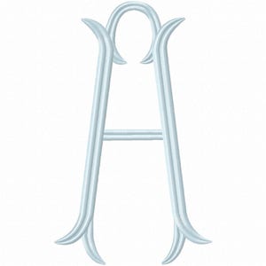 5 inch Fishtail Satin Stitch Embroidery Font (Digital Download)