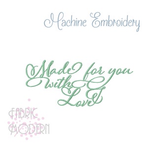 QUILT LABEL design  "Made for you with Love"  Special touch to handmade items  4 sizes  #647