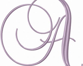 Fancy Script Monogram Embroidery Font (6 inch) - BX Included