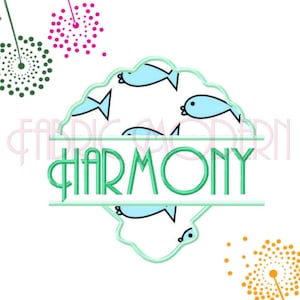 SEASHELL SPLIT FRAME Machine Embroidery Design  split monogram  beach theme  multiple sizes   #689