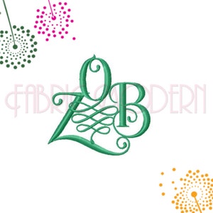 Letras MODERNAS VINE MONOGRAM Fuente de bordado todas las letras caben en aro 4x4 #616