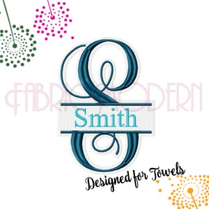 VINE SPLIT MONOGRAM Embroidery design  embroidery Font Design  for terry towels and plush fabrics 4 and 6 inch  #703