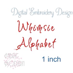 1 inch Whimsie Calligraphy SCRIPT FONT Embroidery Design #675-1
