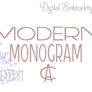 Modern Stacked Monogram Embroidery Font (3 inch) (Digital Download)