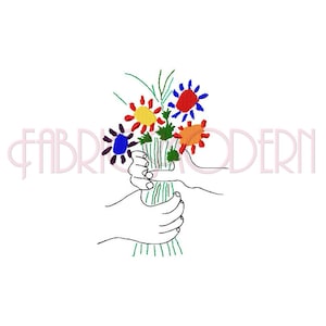 BOUQUET OF PEACE Embroidery Design  two sizes Picasso art #563