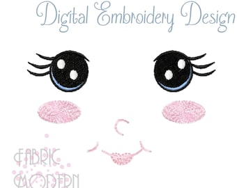 ITH In The Hoop Baby Doll face 4x4 embroidery design for doll making  #1083
