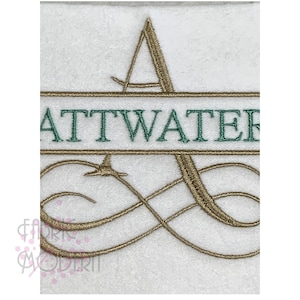 VINE SWASH split MONOGRAM Embroidery Font Design 4x4 hoop All letters #630 image 3