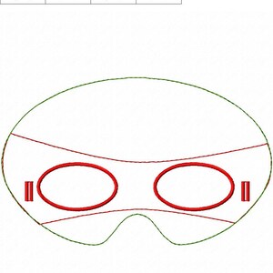 Halloween Mask NINJA MASK Machine Embroidery Design superhero turtle mask in the hoop #458 image 2
