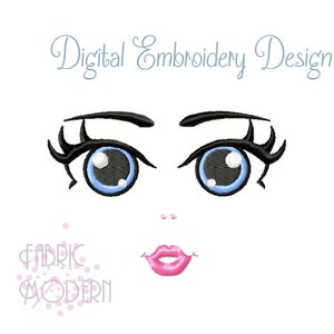 ITH In The Hoop Doll face embroidery design for doll making  #1081