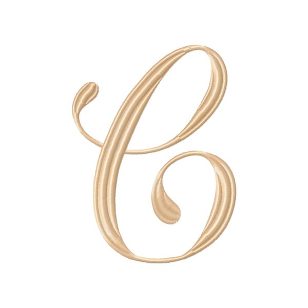 4 inch Script Wedding MONOGRAM Embroidery Font  #1107-4