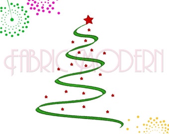 Christmas Tree Embroidery Design Xmas tree Holiday Embroidery December Design machine embroidery  #257