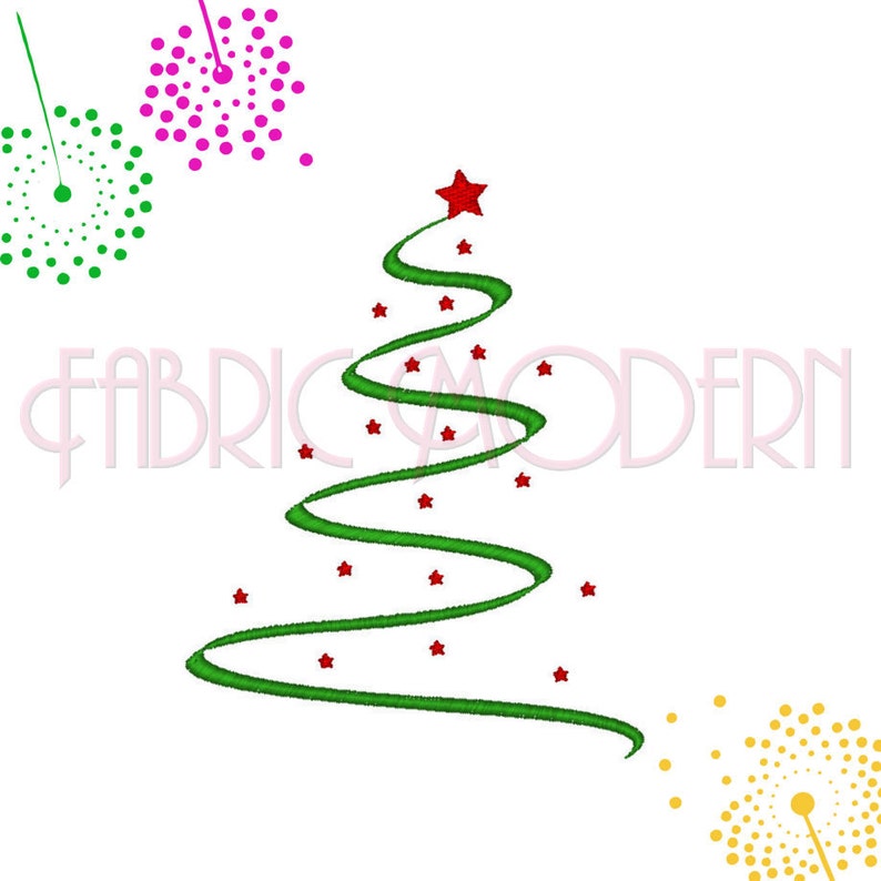 Christmas Tree Embroidery Design Xmas tree Holiday Embroidery December Design machine embroidery 257 image 1