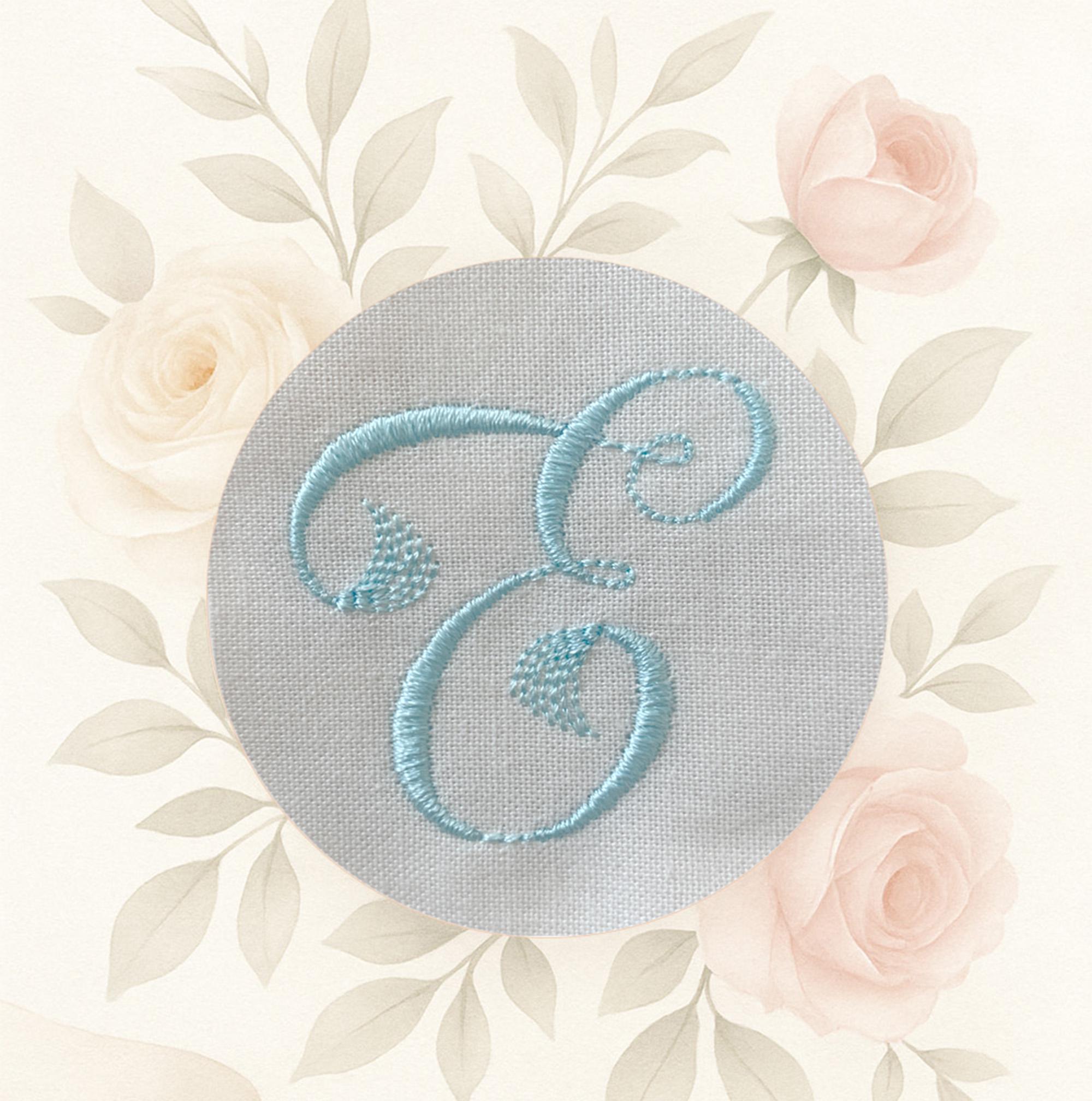 2 Inch Calligraphy Monogram Embroidery Alphabet With Delicate Fanned ...
