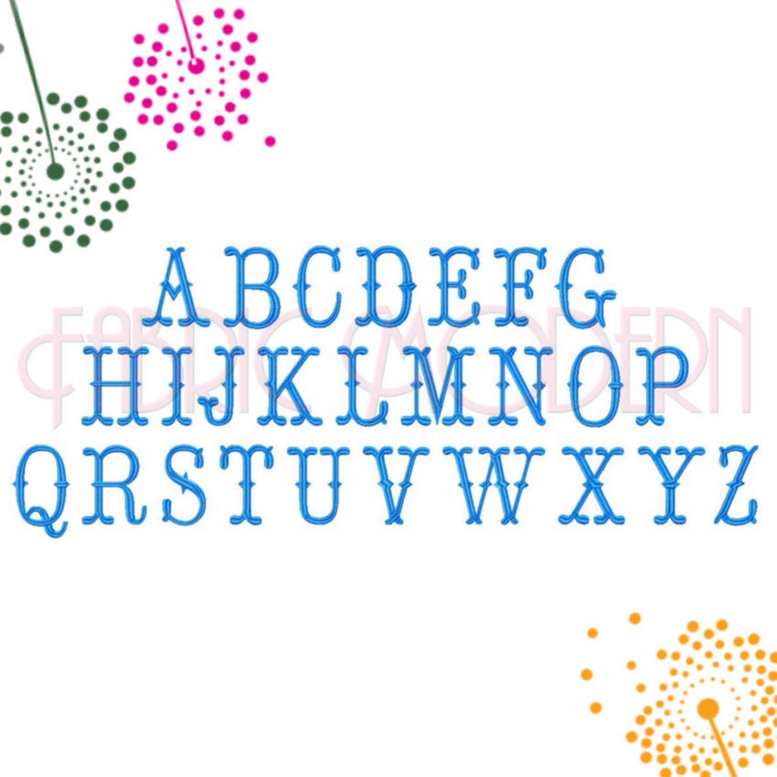 FISHTAIL Monogram FONT Embroidery Design Satin Stitch Tuscan Aka ...